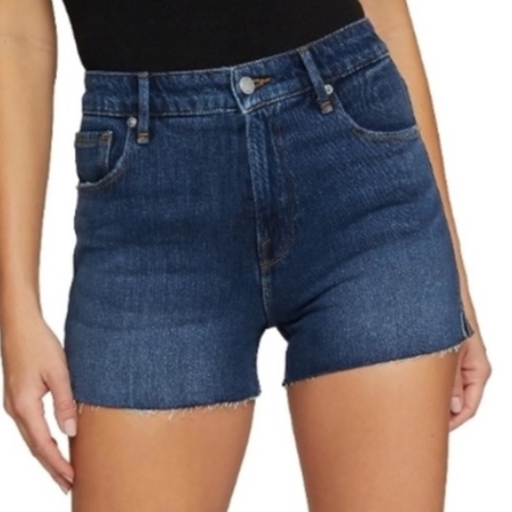 Good American Cut-Off Denim Shorts in Blue 364